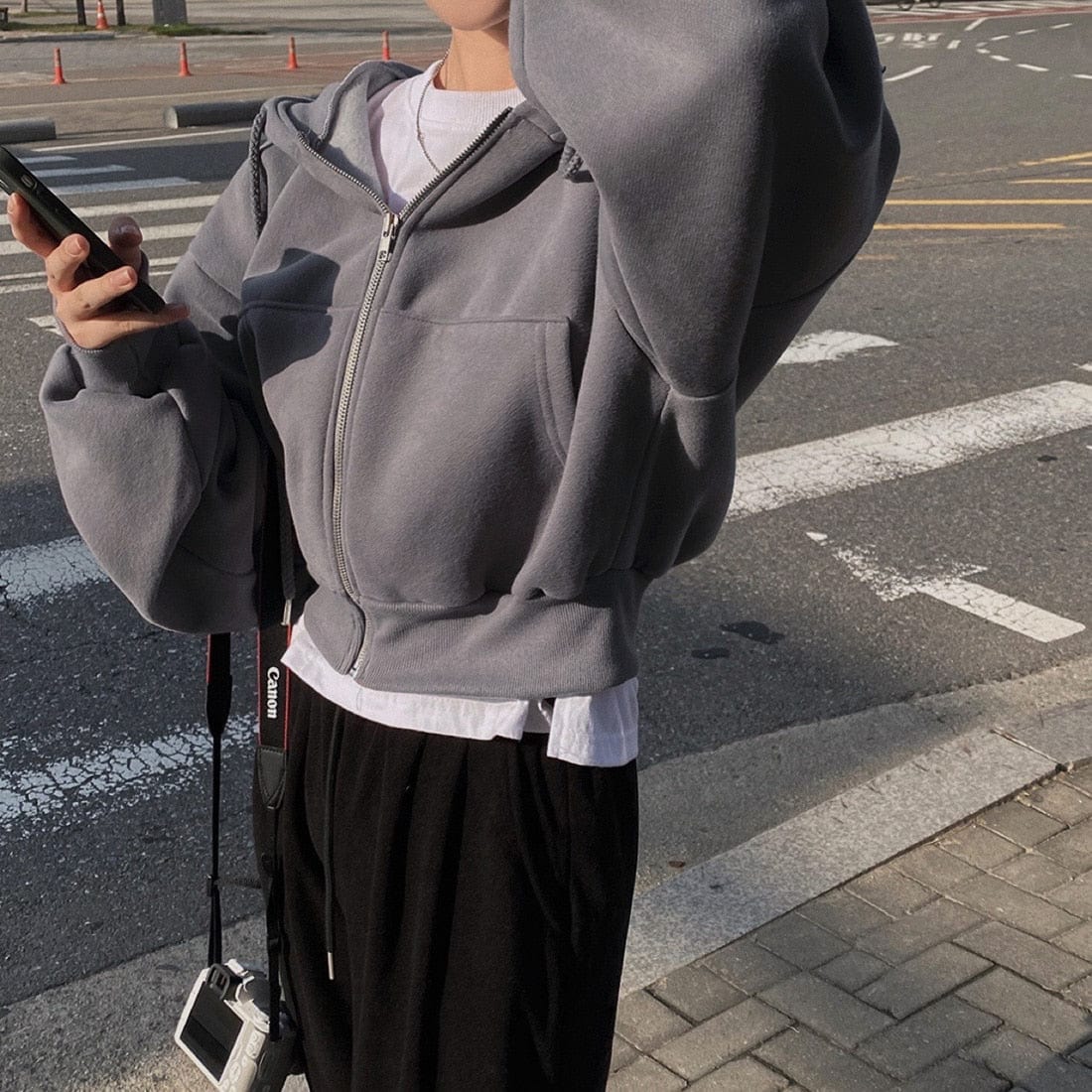 LD Casual trui met lange mouwen en tunnelkoord