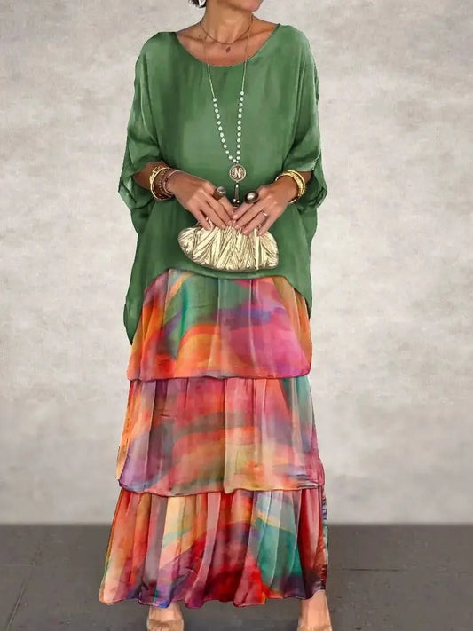 LD | Losse gelaagde maxi jurk