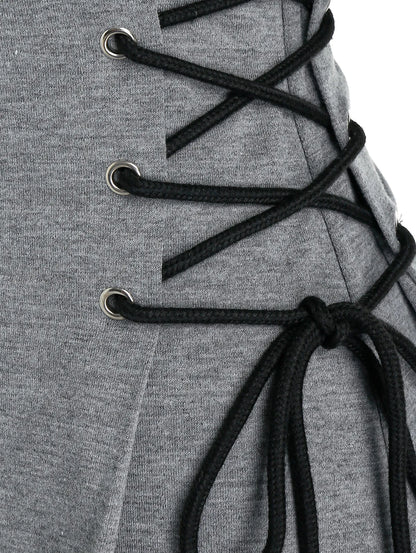 LD Casual-chique midi-jurk met capuchon