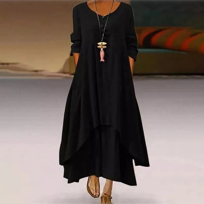 LD Meerlagige vloeiende midi-jurk