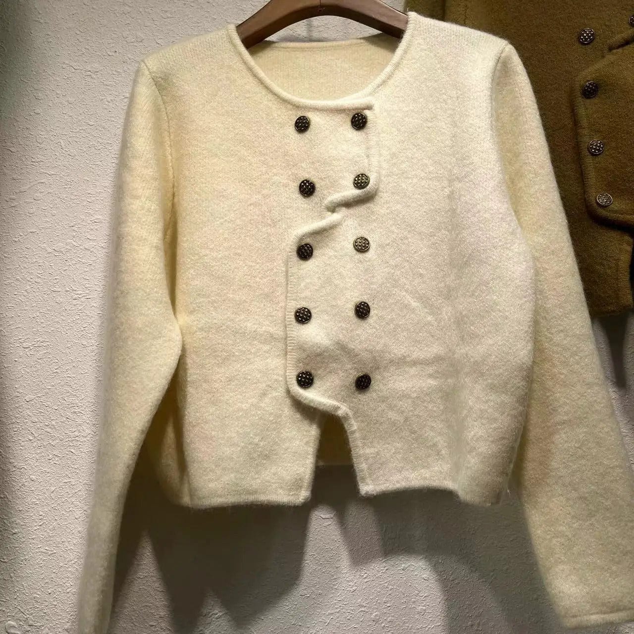 LD Dames trui met double-breasted knoopsluiting