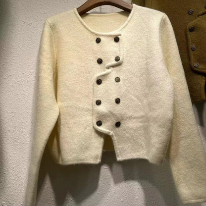 LD Dames trui met double-breasted knoopsluiting