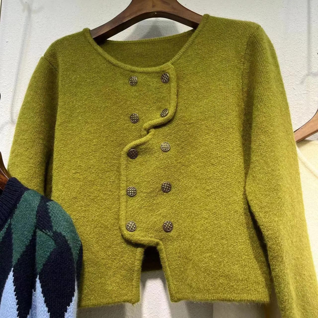 LD Dames trui met double-breasted knoopsluiting