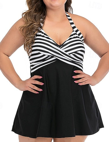 Halter Bikini Top Bathing Suit Swimsuits Stripes Uv Protection Elastic Sleeveless Swimwear Swimsuit Surfing Diving Swimming Summer