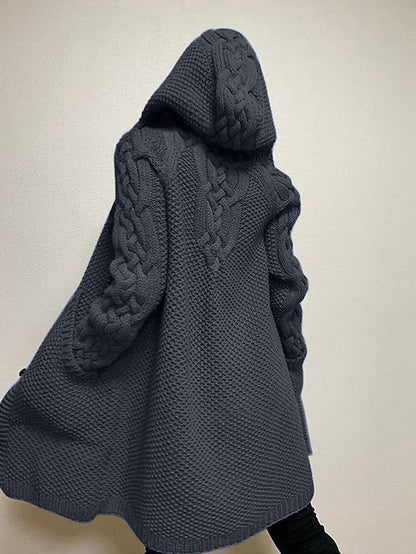 LD | Vest met capuchon in grof breisel