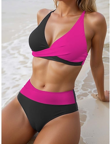 Bikini Swimsuit S Contrast Color Color Bathing Suits