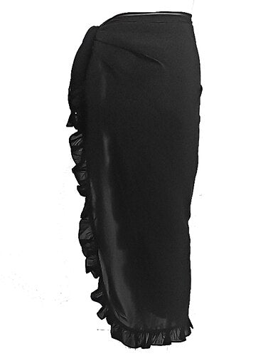 Normal Swimwear Cover Up Swim Shorts Wrap Swimsuit Ruffle Vacation Pure Color Bathing Suits