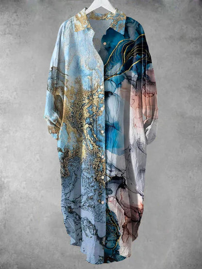 LD midi-jurk met knoopjes en bloemenprint